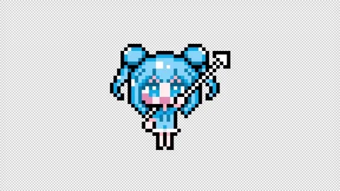 Pixel girl 04 cursor Looping  animation. 1080p (2) Stock Footage 317676597