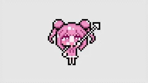 Pixel girl 04 cursor Looping  animation. 1080p (1) Stock-Footage 317676613