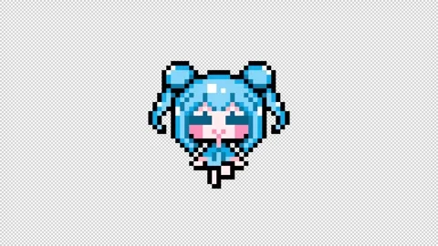 Pixel girl 04 sitting Looping  animation. 1080p  (2) Stock-Footage 317676830