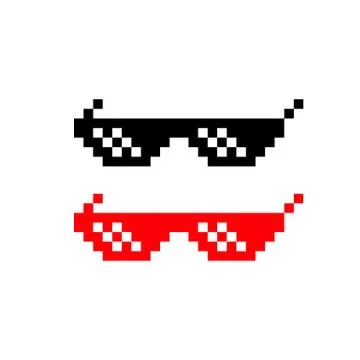 Pixel glasses icon. Lightning goggles. Vector on isolated white background. E Stock Illustration