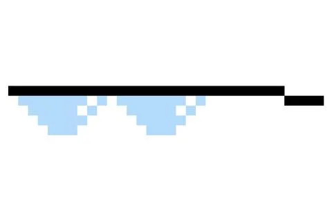 Pixel glasses meme. Like a boss meme. Pixelation, accessory optical fashion. 8 Stock Illustration