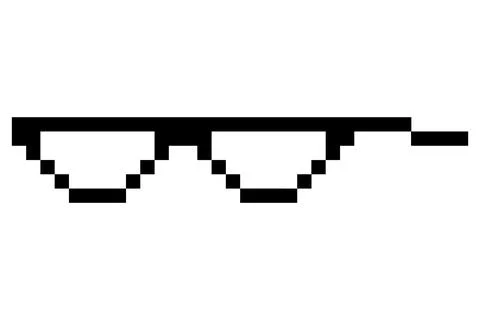 Pixel glasses meme. Like a boss meme. Pixelation, accessory optical fashion. 8 Stock Illustration