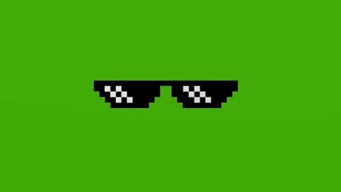 Pixel glasses move back and forth evenly on a green screen Stock Footage 281355814