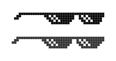 Pixel glasses vector image thug life Illustrazione stock