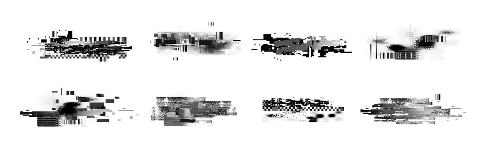 Pixel glitch distortion textures Stock Illustration