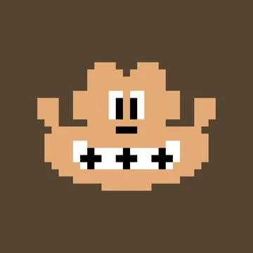 Pixel gorilla image. Vector illustration of cross stitch and t-shirt pattern. Stock Illustration