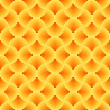 Pixel Gradient Amber Petal Seamless Pattern Illustrazione stock
