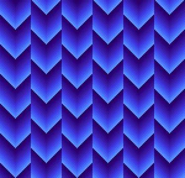 Pixel Gradient Arrowhead Grid Seamless Pattern Illustration