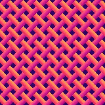 Pixel Gradient Diagonal Weave Seamless Pattern Illustrazione stock