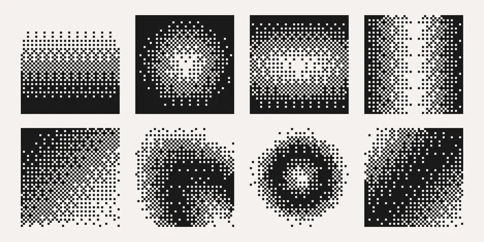 Pixel gradient gradation textures Stock Illustration