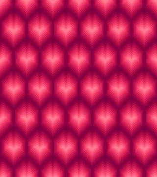 Pixel Gradient Heart Seamless Pattern Stockillustratie