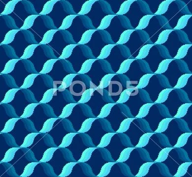 Pixel Gradient Interlocking Wave Grid Seamless Pattern イラスト素材