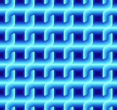 Pixel Gradient Interlocking Woven Chain Seamless Pattern Illustration