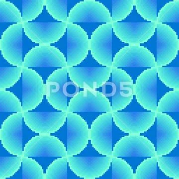 Pixel Gradient Overlapping Semicircle Pattern イラスト素材