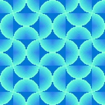 Pixel Gradient Overlapping Semicircle Pattern イラスト素材