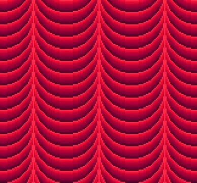 Pixel Gradient Red Curtain Fold Seamless Pattern Illustrazione stock