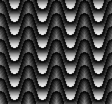 Pixel Gradient Wave Seamless Pattern Stock Illustration