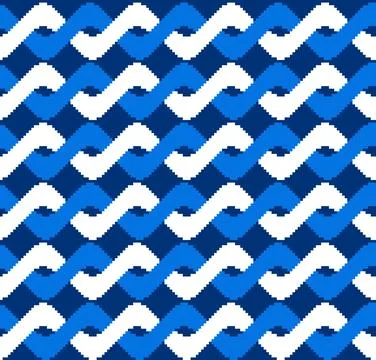 Pixel Gradient Wave Weave Seamless Pattern Stock Illustration