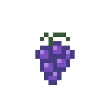 Pixel grape image for game assets. Illustrazione stock