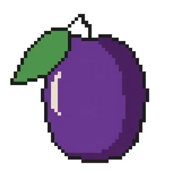 Pixel Graphic Plum Stock Illustration