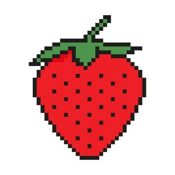 Pixel Graphic Strawberry Stock Illustration