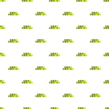 Pixel grass repeating pattern on white background Illustrazione stock