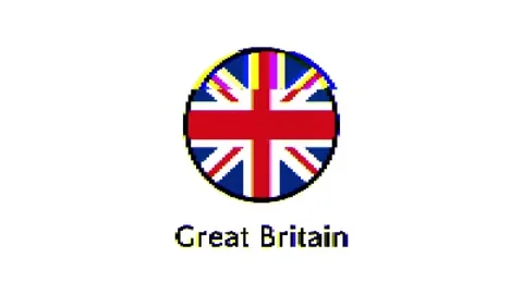 Pixel Great Britain flag with glitch effect on white background Stock Footage 246580430
