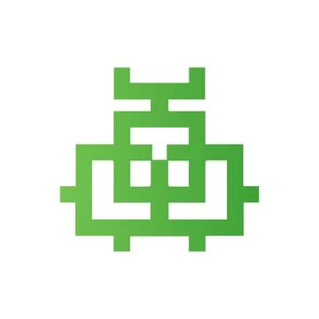 Pixel green ram logo ram icon modern corporate, abstract letter logo Stock Illustration