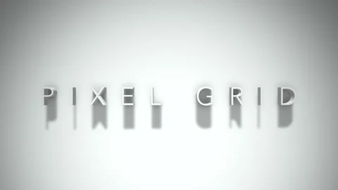 Pixel grid 3D title animation with shadows on a white background Stock Footage 297672955