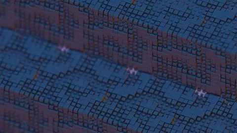 Pixel Grid: Abstract 3D Cubes Stockillustratie