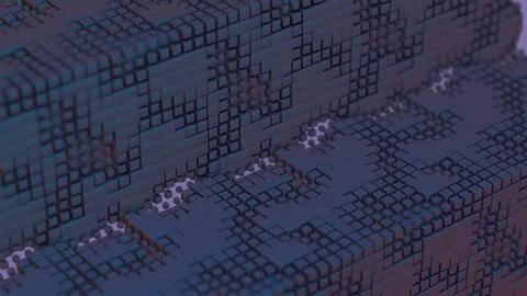 Pixel Grid: Abstract 3D Cubes Stockillustratie