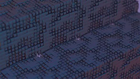 Pixel Grid: Abstract 3D Cubes Stockillustratie