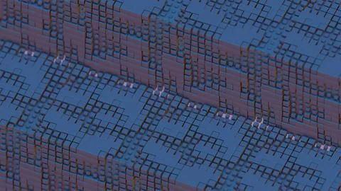Pixel Grid: Abstract 3D Cubes Stockillustratie