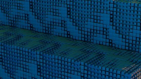 Pixel Grid: Abstract 3D Cubes Stockillustratie