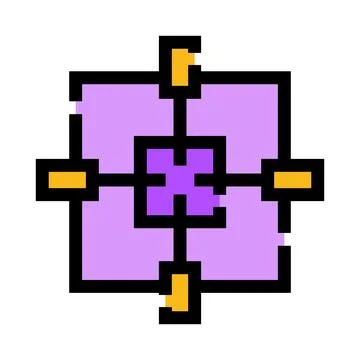 Pixel grid forming abstract geometric pattern icon Stockillustratie