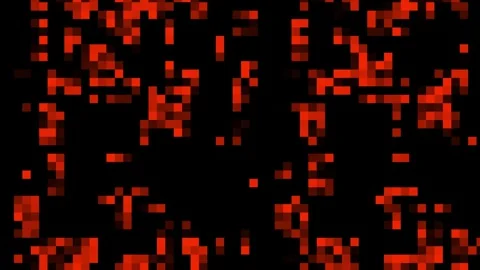 Pixel Grid Pulse Abstract Red Data Matrix Loop Animation Stock Footage 316827824