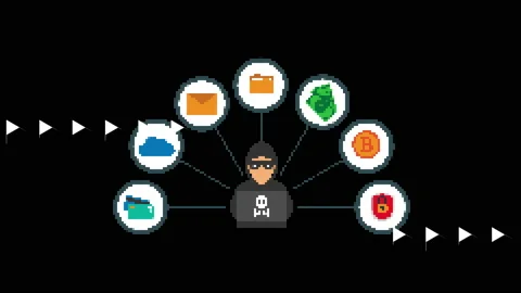 Pixel hacker glitch icon animated. Video stock 168284514