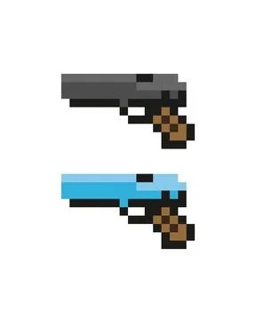 Pixel handgun image. Vector illustration of a cross stitch pattern. Stock Illustration