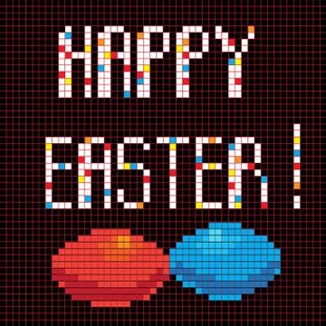 Pixel happy easter Illustrazione stock