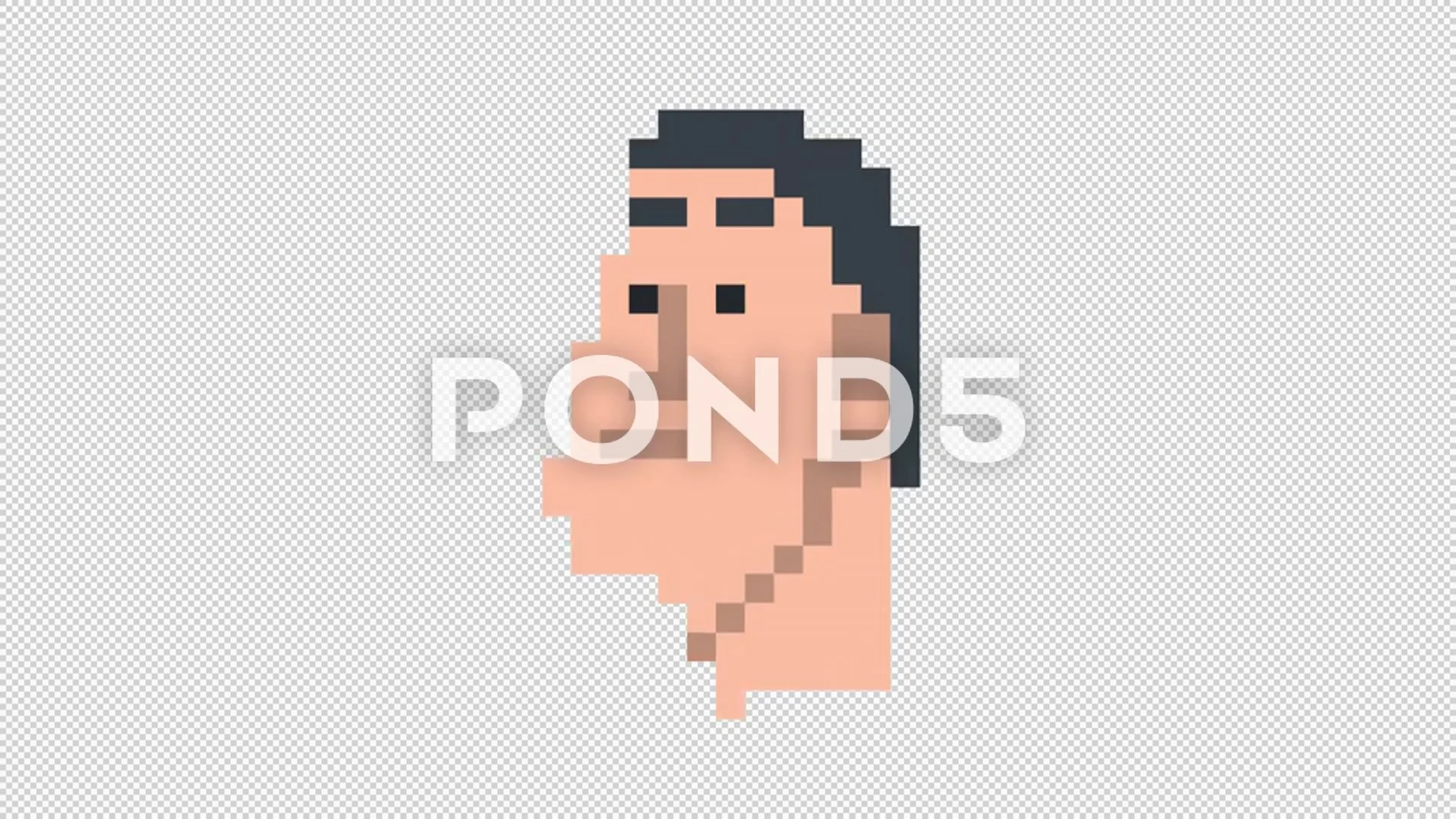 Pixel head. Animation of a talking head.... | Stock Video | Pond5