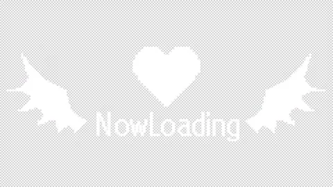 Pixel heart devil loading Text animation 1080p - 30 fps - Alpha Channel Stock Footage 256200600