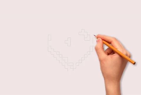 Pixel Heart Doodle Animation Stock Footage 170384267