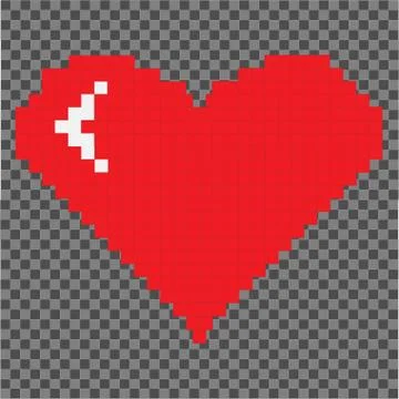 Pixel heart isolated on pixel packground Stock Illustration