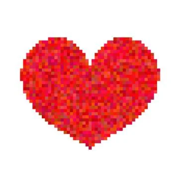 Pixel heart isolated on white background Stock Illustration