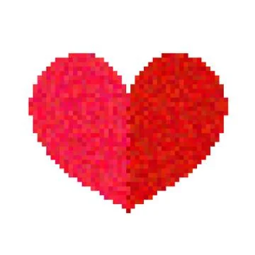 Pixel heart isolated on white background Stock Illustration