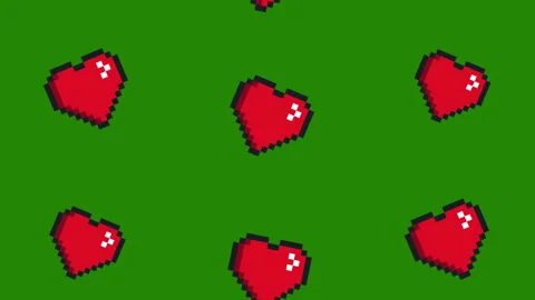 Pixel heart pattern background animation.4K motion animation. Stock Footage 166674118