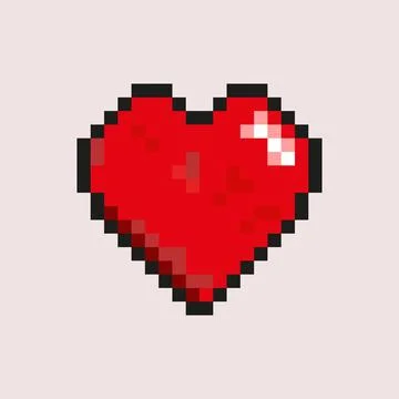 Pixel Heart Pixel Art Stock Illustration