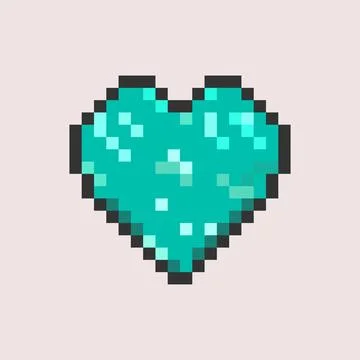 Pixel Heart Pixel Art Stock Illustration