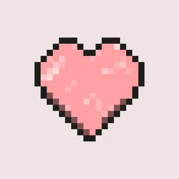 Pixel Heart Pixel Art Vector Template Stock Illustration