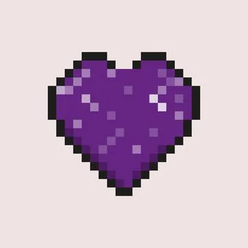 Pixel Heart Pixel Art Vector Template Stock Illustration